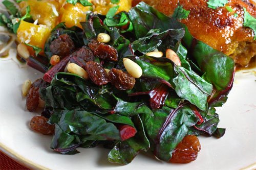 Chard Sauteed with Raisins and Pine Nuts Chard Sauteed with Raisins and Pine Nuts