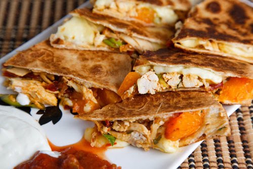 Chipotle Chicken, Apricot and Brie Quesadillas Chipotle Chicken, Apricot and Brie Quesadillas