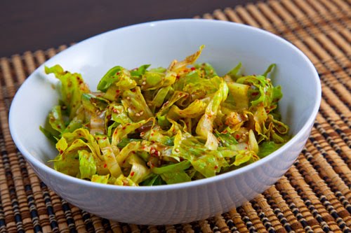 Shredded Romaine in a Korean Sesame Vinaigrette Shredded Romaine in a Korean Sesame Vinaigrette