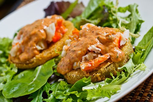 Fried Green Tomatoes with Crab Remoulade Fried Green Tomatoes with Crab Remoulade