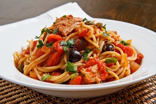 Tuna and Caper Tomato Pasta Tuna and Caper Tomato Pasta