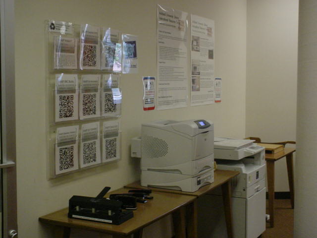 Library Cloud: Literature rack & QR codes