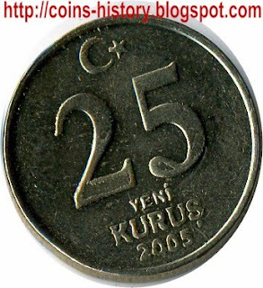 Turkey coin Moneda Kurus piastre Турецкая монета Куруш или Пиастр Münze 25  kuruş monnaie de change