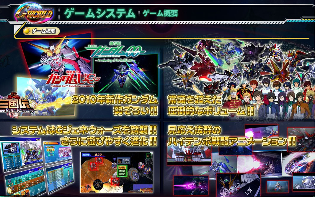 SD Gundam G Generation World (PSP/Wii) - Game System + Series List