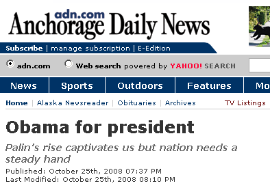 Anchorage Daily News Endorses Obama
