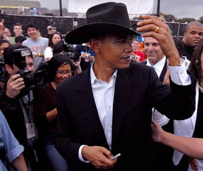 Obama in cowboy hat