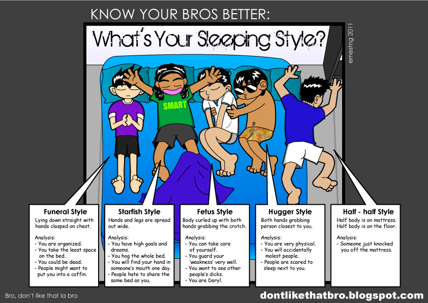 Bro, don't like that la, bro... Your Personality From The Way You Sleep