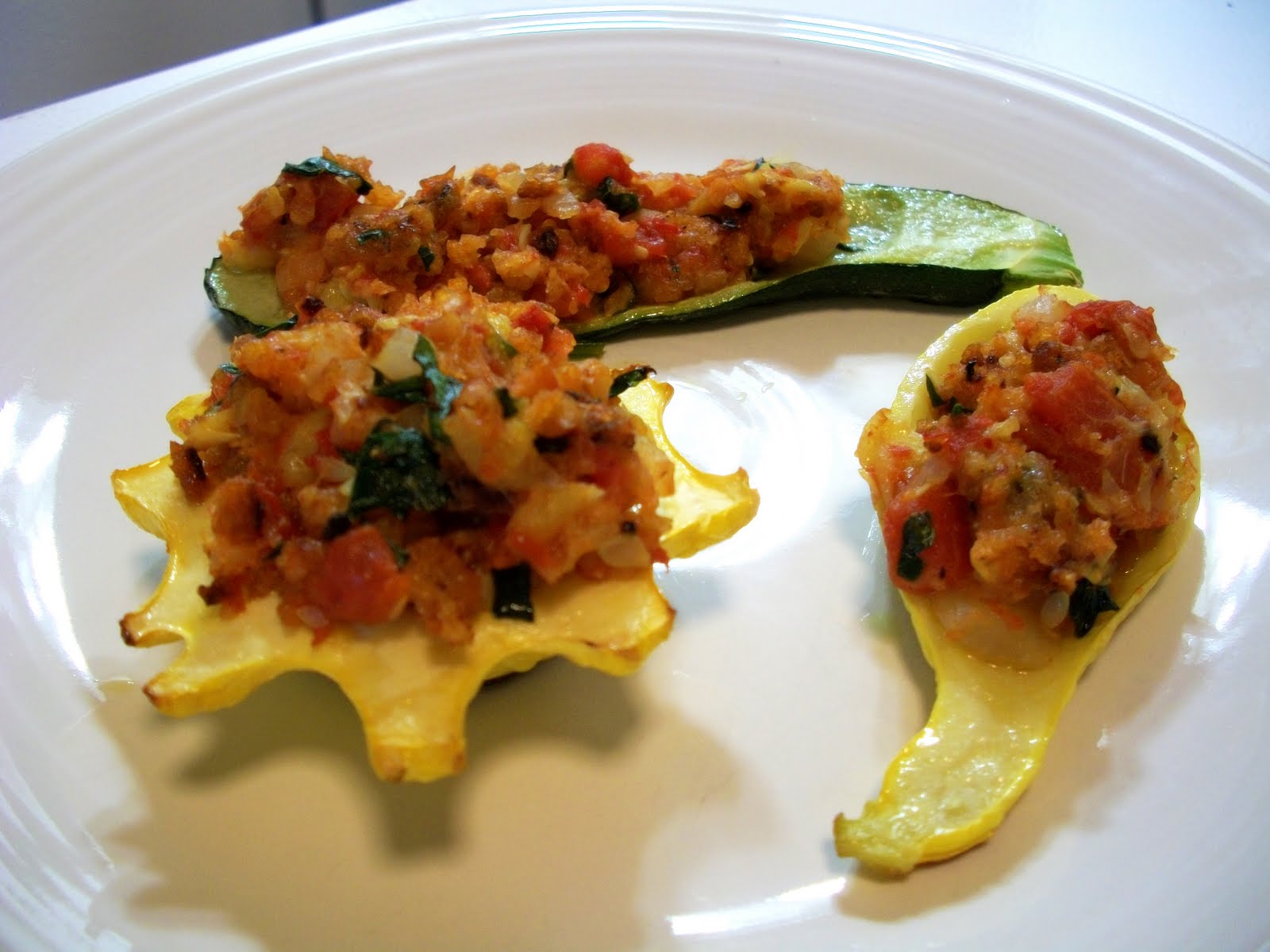 Robyn Cooks Stuffed Zucchini / Summer Squash