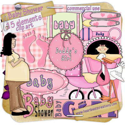 Baby Shower - Clip Art Commercial Use You can get these kits in sale now 