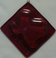 Red Texas Glass Kiln Carving