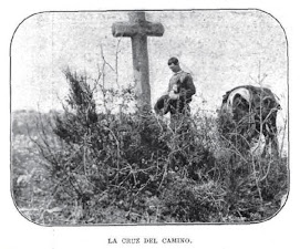 Arriero de las Arribes orando ante una cruz (La Ribera, 1906)