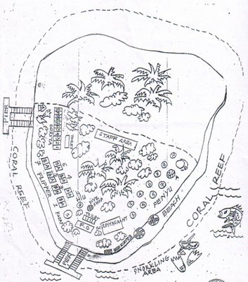 Peta fasilitas pulau Sepa Pulau Seribu island Resort