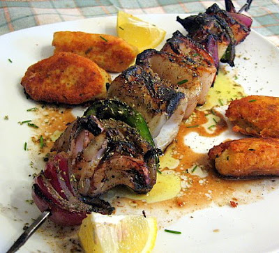 Calamari souvlaki