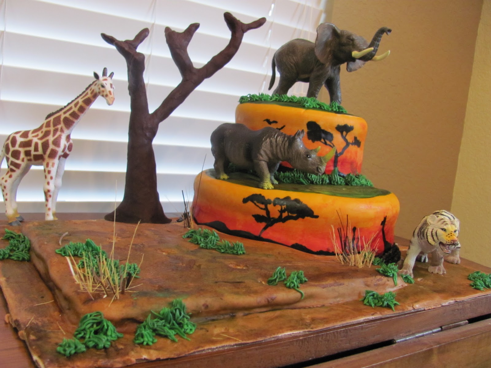 safari theme sheet cake