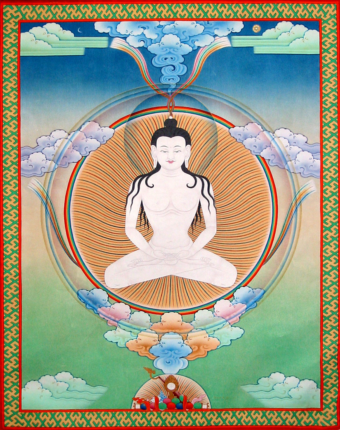 Медитация 18. Будда Самантабхадра Дзогчен. Тапихрица Дзогчен. Тибетская тханка Дзогчен. Йогин Дзогчен.