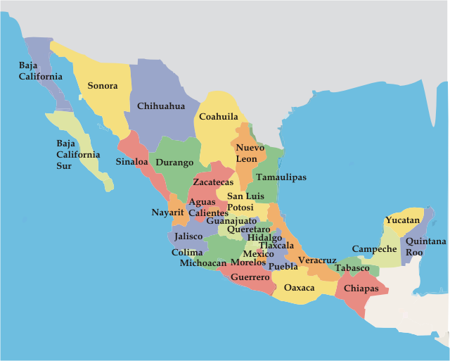 Mexico Mapa Estados