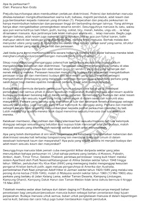 CRYSIS RECORDS: APA ITU PERKAUMAN (RACISM)?