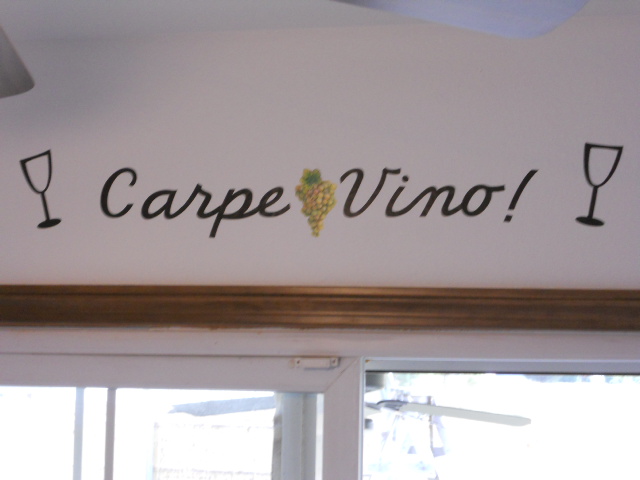 Nothin' Fancy: Vinyl words on dining room wall