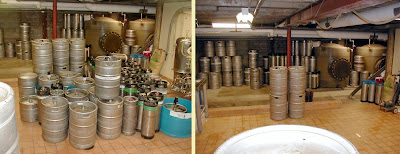 Keg pile, before and after cleaning