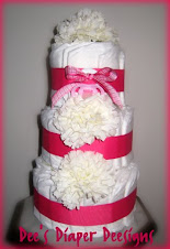 3 tier GO PINK diaper cake $30