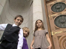 On the steps to the door of the Salt Lake Temple.