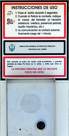 SOS llamado de emergencia en Península Valdés - instrucciones de uso