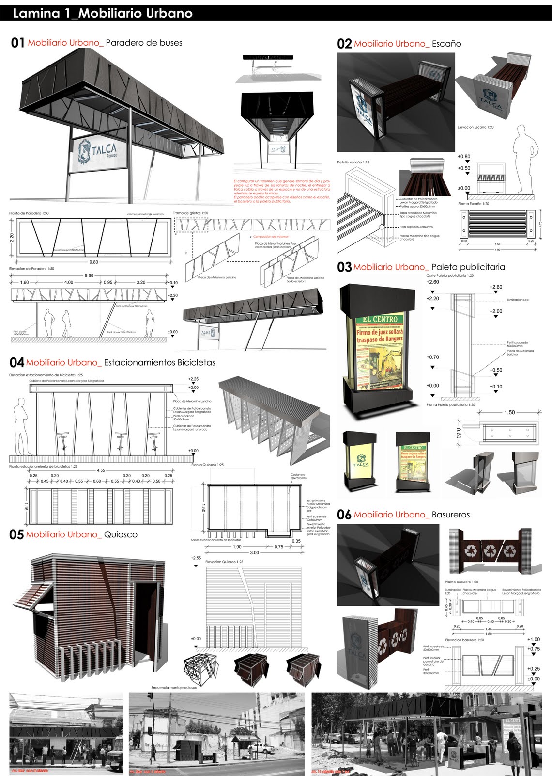 Andres Rodriguez Ravanal / Arquitecto: Concurso Mobiliario urbano y