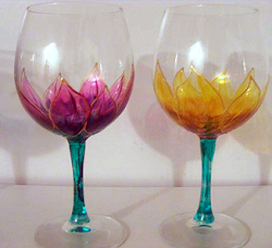 glass wine painting