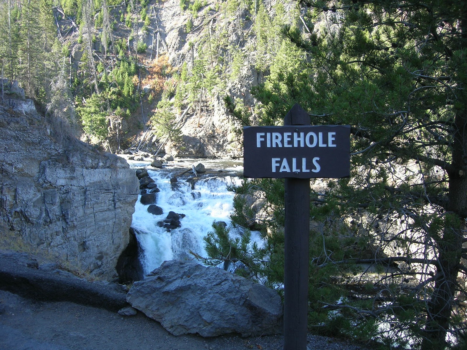 Steven And Terri In Idaho Yellowstone Fire Hole Falls.