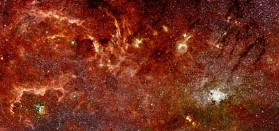 núcleo galáctico de la Vía Láctea por Hubble y Spitzer