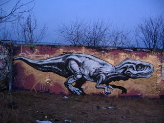 Dinosourus Graffiti wall