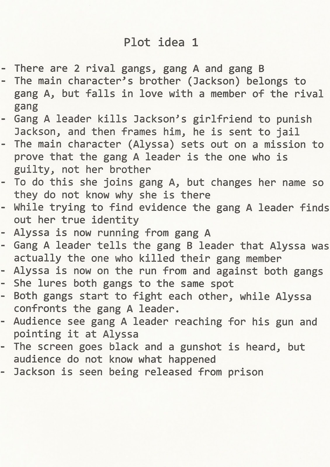 Foundation Production Justice Our plot ideas