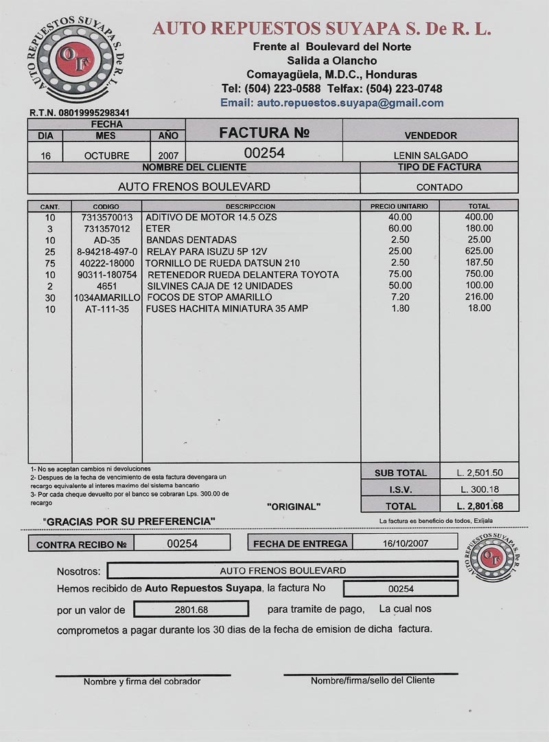 Gestion administrativa factura