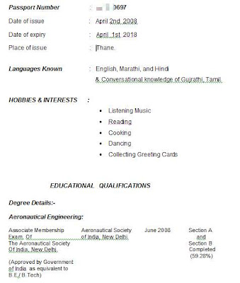 Poor resume example