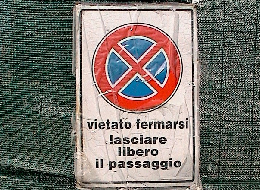 work in regress Divieto di sosta