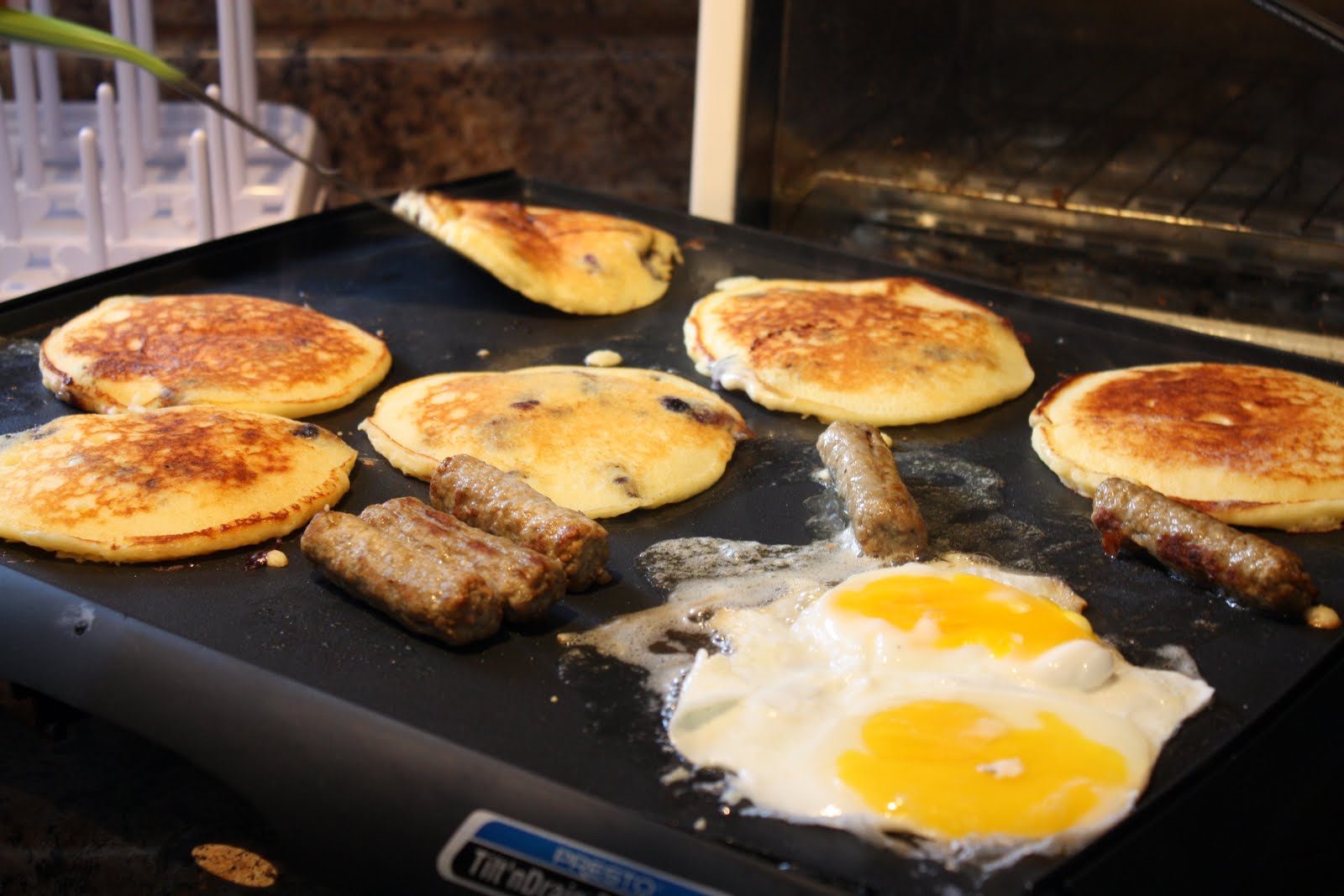 Living like the Kings Presto Griddle and pancakes