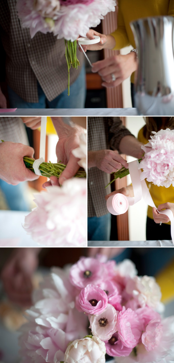 simply pretty wedding Making your own bouquet