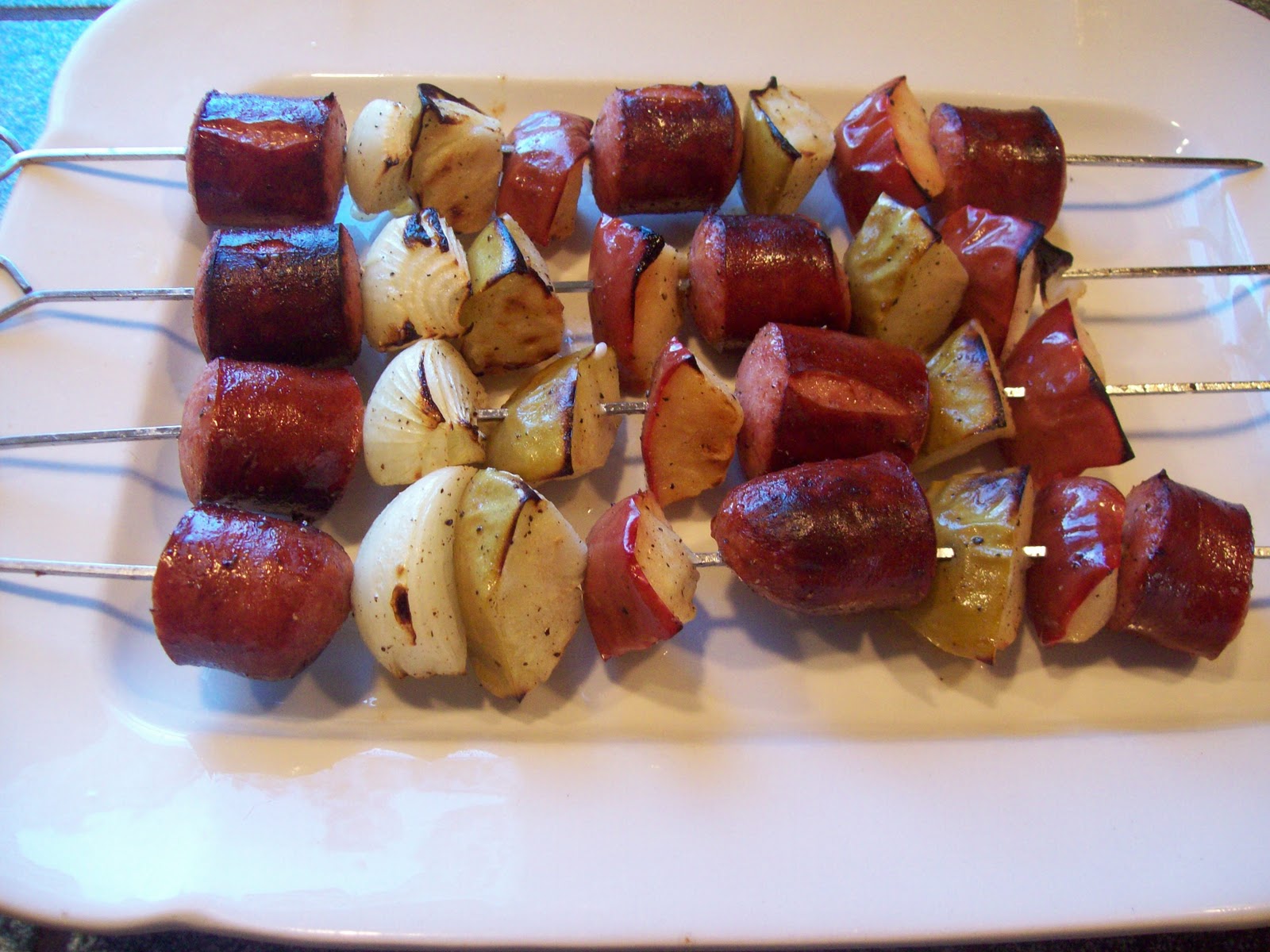 A Teaspoon and A Pinch Kielbasa Apple Kabobs