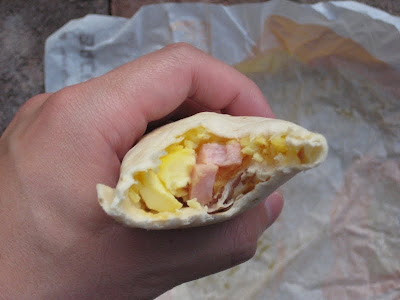 Taco Bell Breakfast Burrito cross section