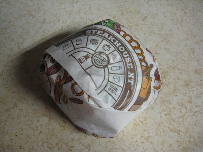 Burger King A.1. Steakhouse XT Burger in its wrapper