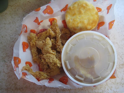Popeyes Wicked Chicken with mashed potatoes and biscuit