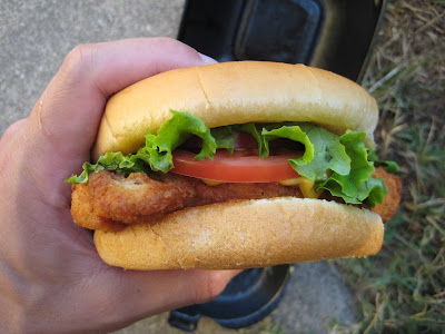 Chick-fil-A Chicken Sandwich Deluxe side view