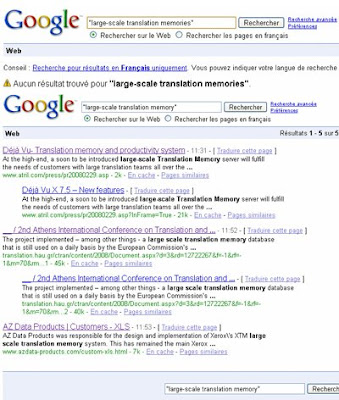 large-scale translation memory in SERPs