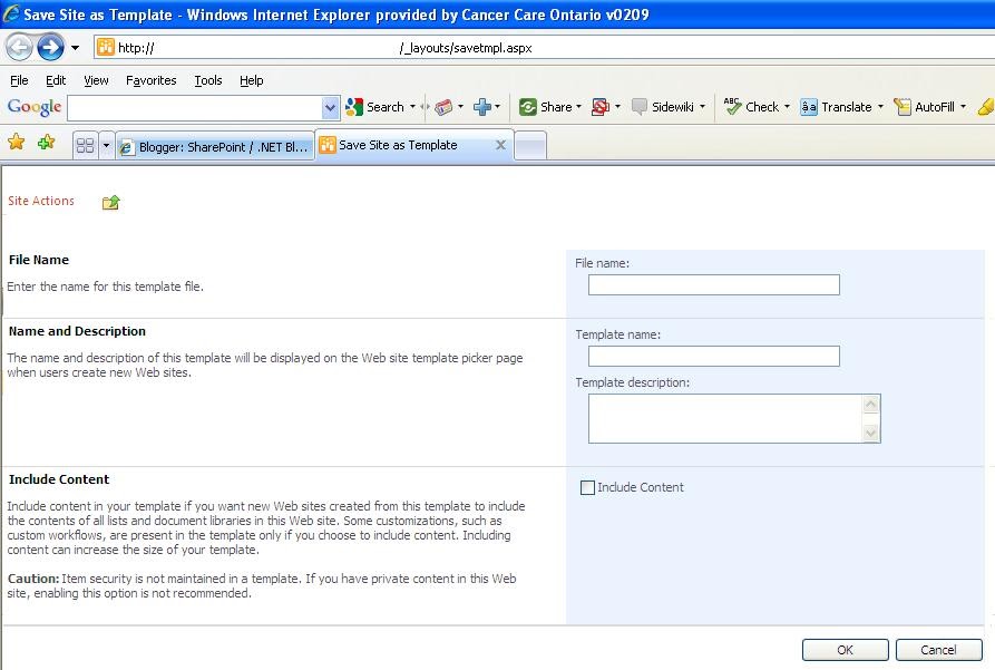 Sharepoint Save Site As Template