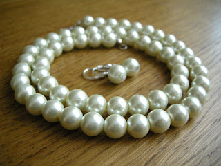 klasyczne perły z półfabrykatów - komplet