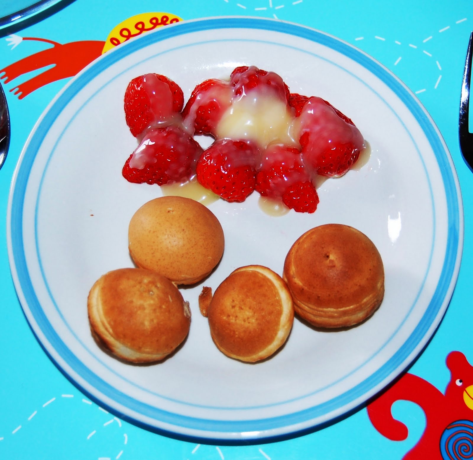 MyBotang Teatime menu pancake balls with strawberries