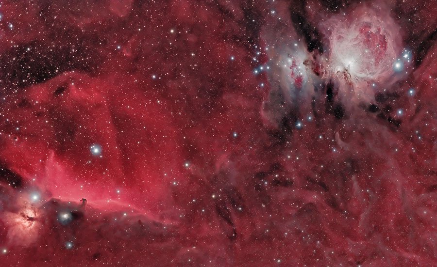 As Nebulosas da Cabeça do Cavalo e de Orion