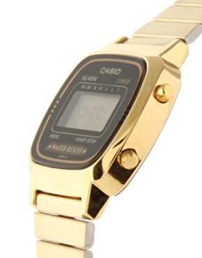 casio gold mini digital watch