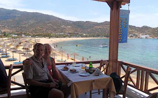 Wayne Pat Dunlap Greek Lunch Mylopotas Beach Ios Greece 