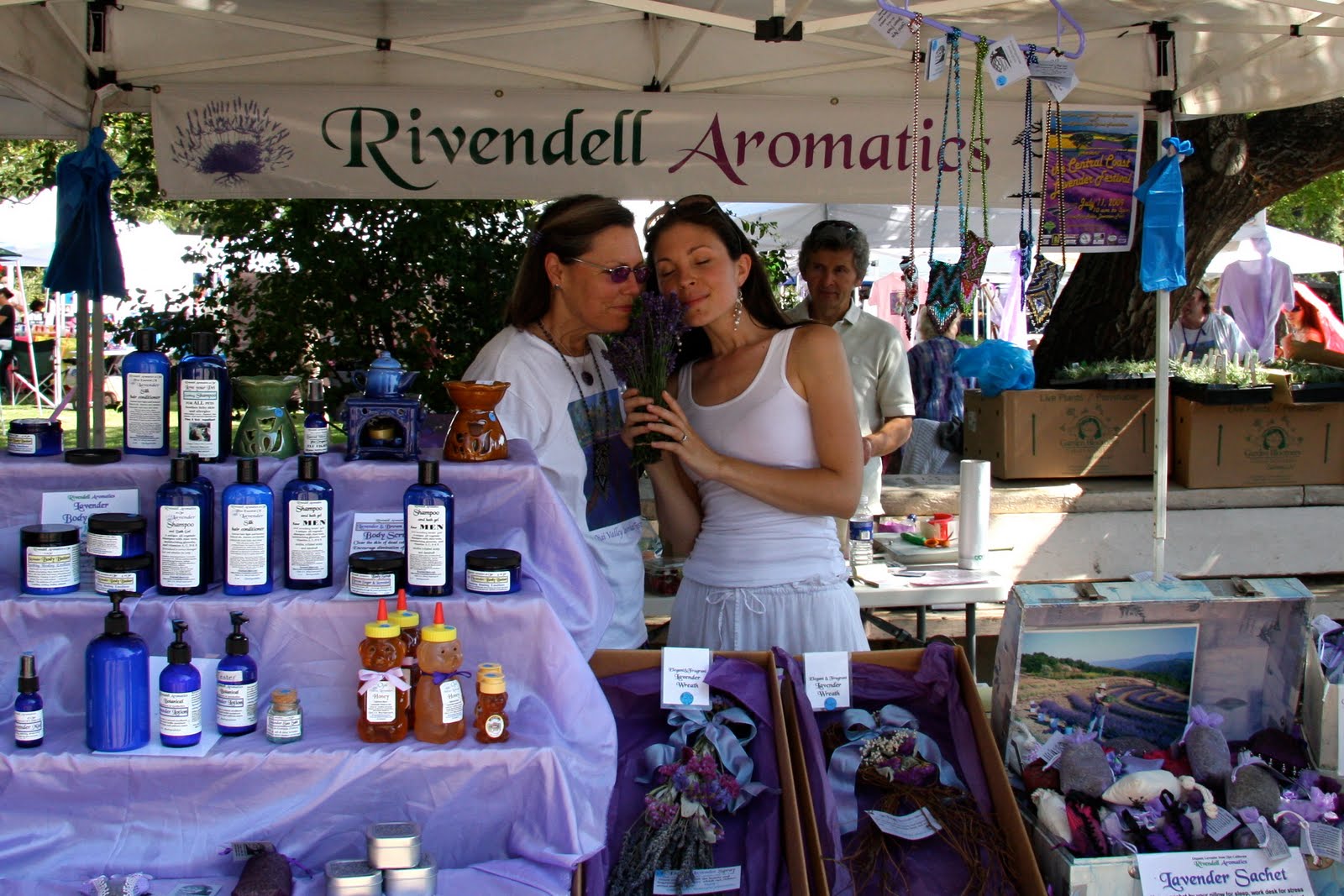 Hosting the Ojai Valley Lavender Festival 6/26/10, Rachel with associate